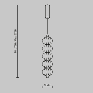 Светильник подвесной Maytoni Golden Cage MOD216PL-L10G3K