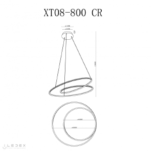 Подвесная люстра ILedex Axis XT08-D800 CR