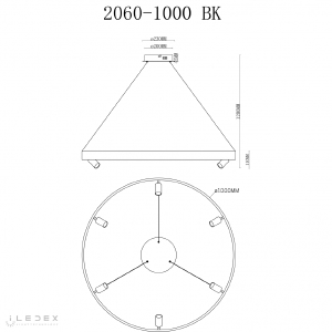 Подвесная люстра ILedex Vision 2060-D1000 BK