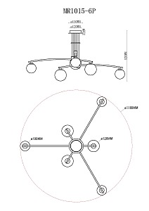 Потолочная люстра MyFar Stacy MR1015-6P