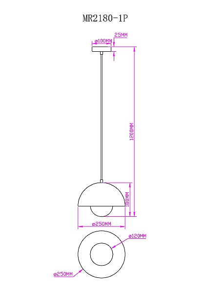 Светильник подвесной MyFar Dorothy MR2180-1P