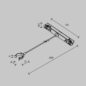 Коннектор с тросовым подвесом Tau в шинопровод Maytoni Accessories for tracks Exility TRA101SWT-2B