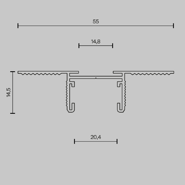 Шинопровод 2м встраиваемый под ГКЛ 12,5мм Maytoni Busbar trunkings Basity TRX172-122B