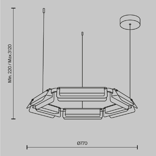 Подвесная люстра Maytoni Flat MOD296PL-L40BS3K