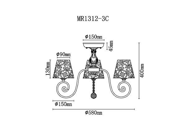 Потолочная люстра MyFar Luna MR1312-3C