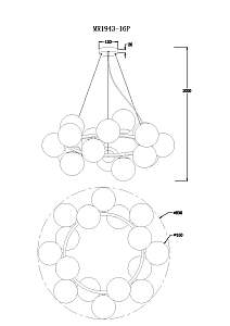 Подвесная люстра MyFar Aerton MR1943-16P