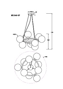 Подвесная люстра MyFar Aerton MR1946-9P