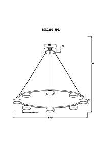 Подвесная люстра MyFar Milla MR2310-8PL