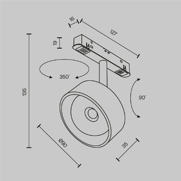 Трековый светильник Maytoni Lens TR217-2-15W4K-B