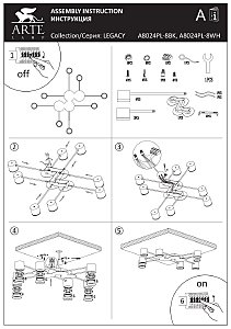 Потолочная люстра Arte Lamp Legacy A8024PL-8BK