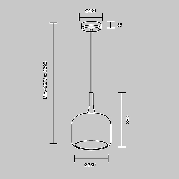 Светильник подвесной Maytoni Spirito MOD286PL-L18B3K