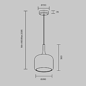 Светильник подвесной Maytoni Spirito MOD286PL-L18B3K