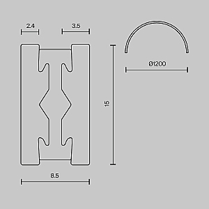 Шинопровод круглый из полукругов 1200мм Maytoni Busbar trunkings Flarity TRX154-2SR-D1200-BS